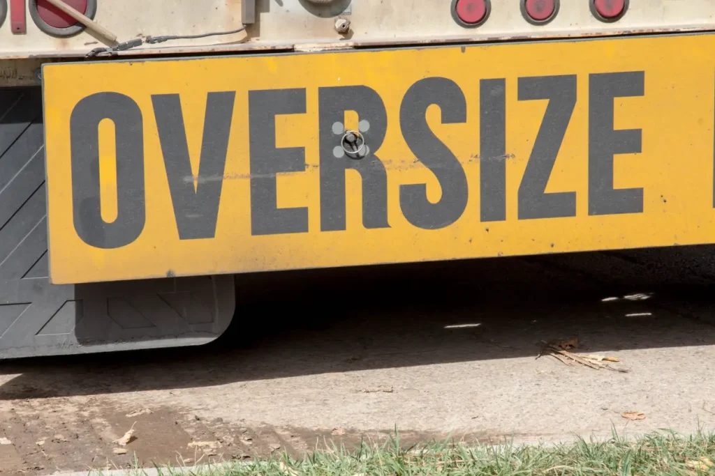 Truck with oversize load banner