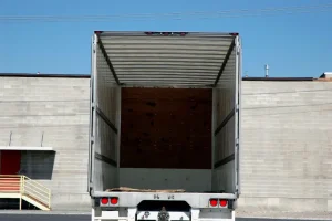 Empty shipping trailer